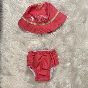 Ocean Coast Baby Girl Swim Diaper & Sun Hat
